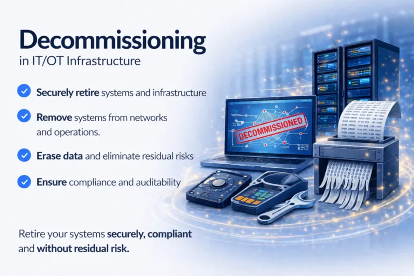 Controlled system Decommissioning ensuring secure data processing and complete Lifecycle closure