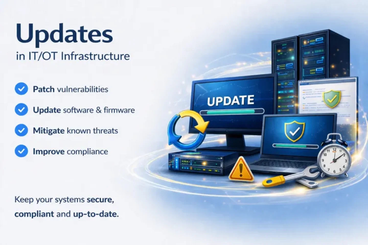 Automated Update Lifecycle Management preventing downtime and ensuring secure system updates in critical infrastructure