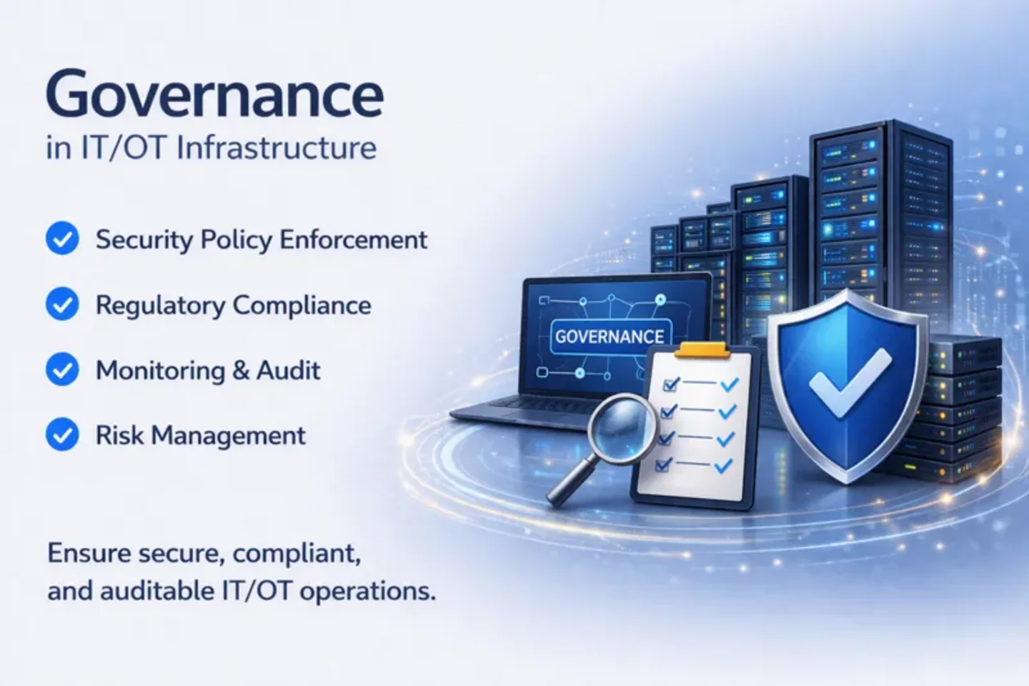 IT/OT Governance automation enabling auditability, traceability and policy enforcement